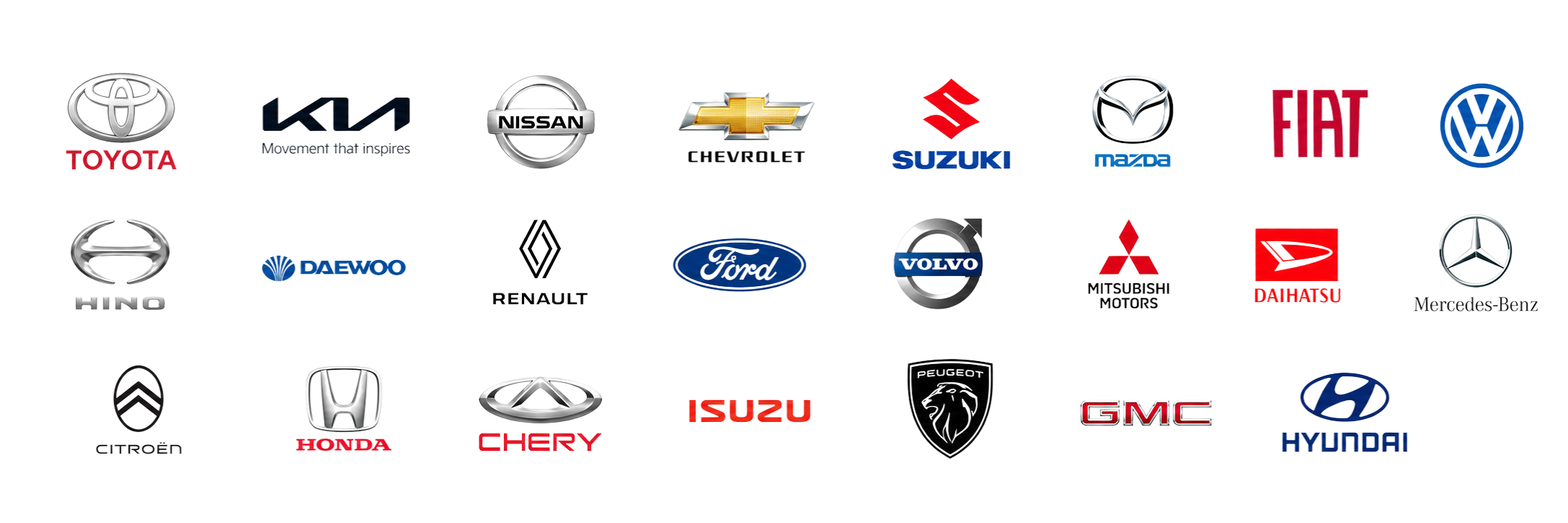 Marcas automotrices disponibles
